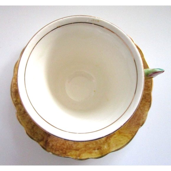 James Kent Longton England Brown Cup & Saucer & Flower Handle #2184 VTG - *READ* - Picture 5 of 14